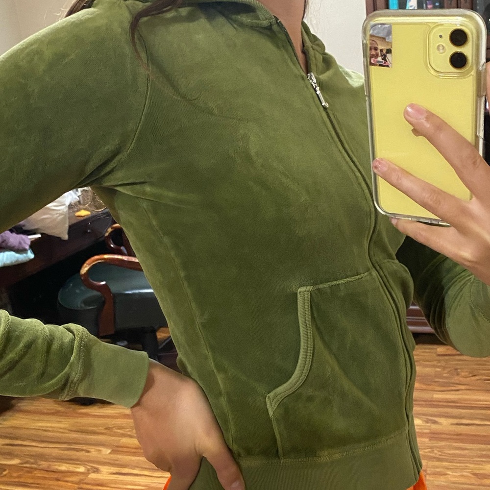 Vintage juicy couture hunter green velour jacket